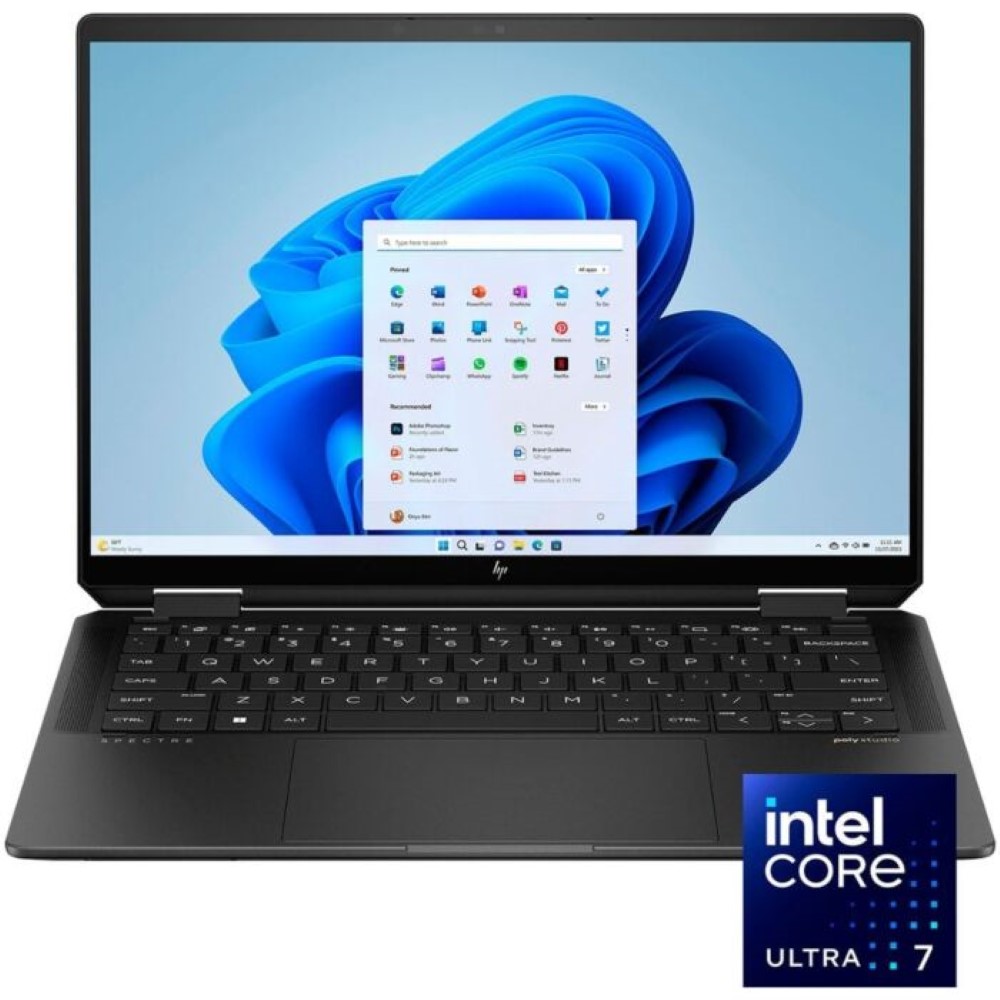 HP Spectre x360 14 EU0023dx – Intel Core Ultra 7 155H Processor 32GB 2TB SSD Integrated Intel ARC Graphics 14″ OLED UWVA 2.8K MicroEdge Touchscreen Convertible Display DTS:X Ultra Audio Backlit KB FPR TPM W11 – Nightfall Black (Open Box)