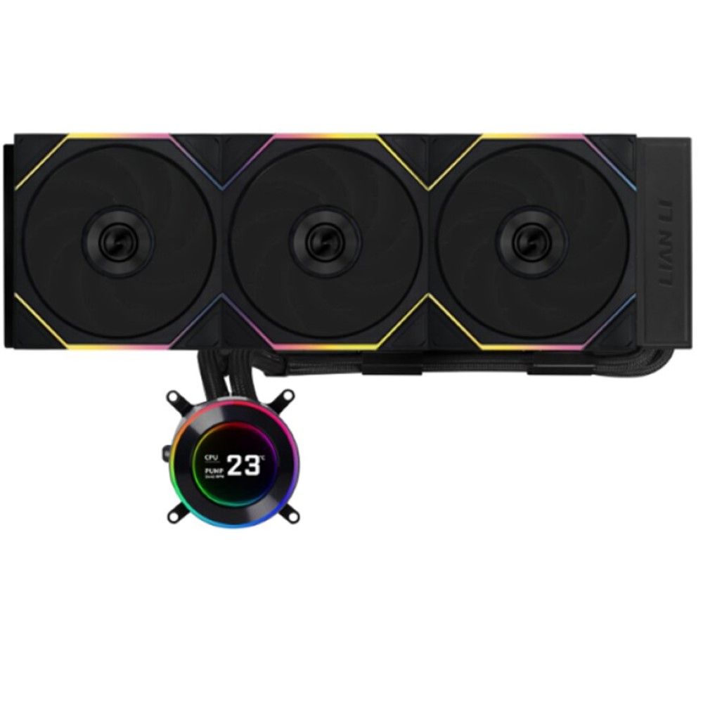 Lian Li HydroShift II LCD-C 360TL ARGB 360mm AIO Liquid CPU Cooler – Black (with TL Wireless fans)