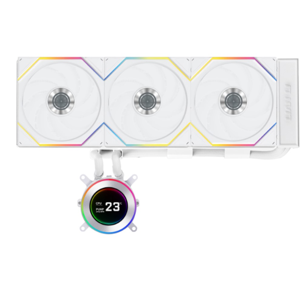 Lian Li HydroShift II LCD-C 360TL ARGB 360mm AIO Liquid CPU Cooler – White (with TL Wireless fans)