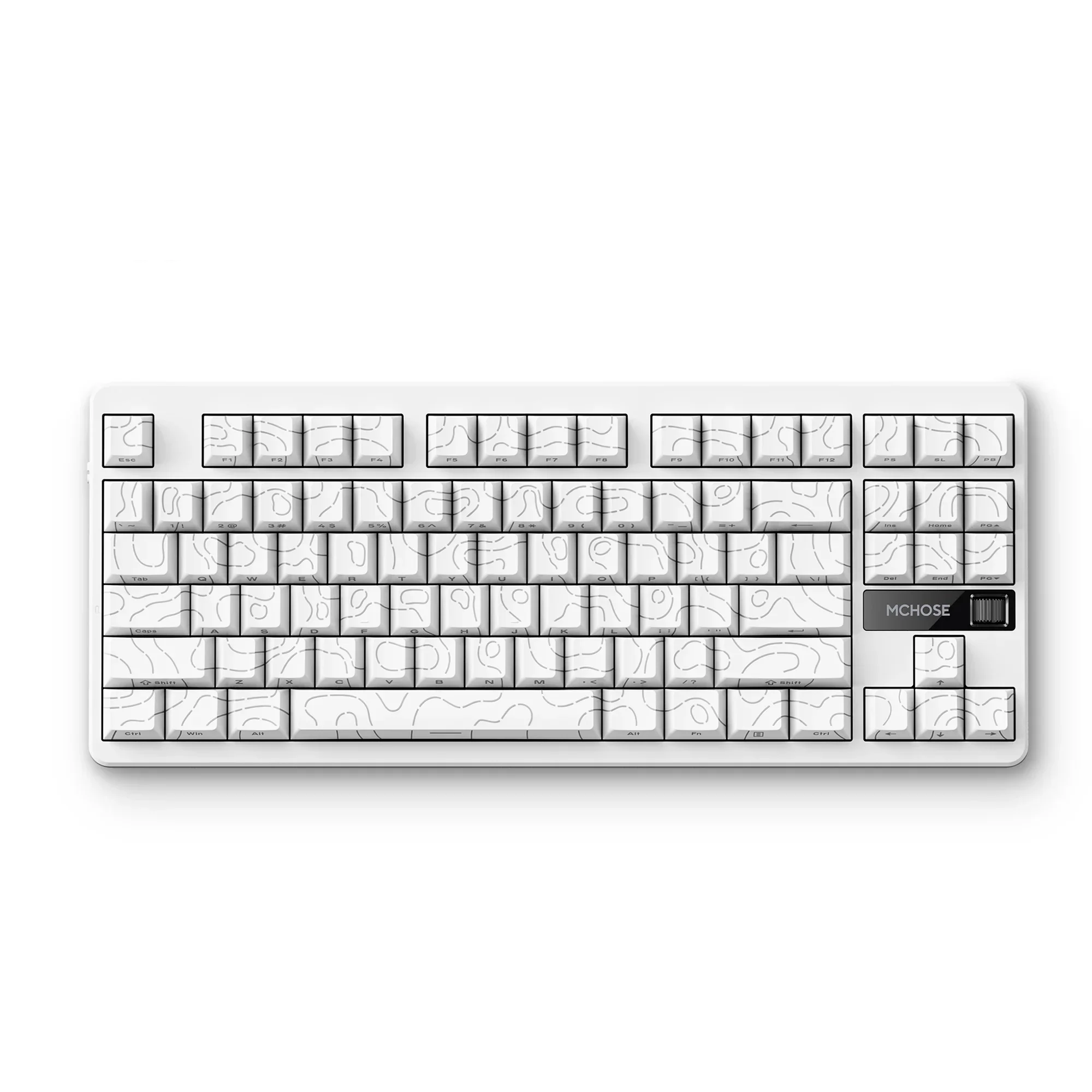 Mchose G87-18 White Topographic Matcha Latte Switch Gasket Mount Custom Mechanical Wireless Keyboard