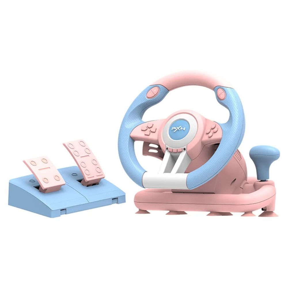 PXN V3 Pro Color Edition Gaming Racing Steering Wheel – Pink / Bule