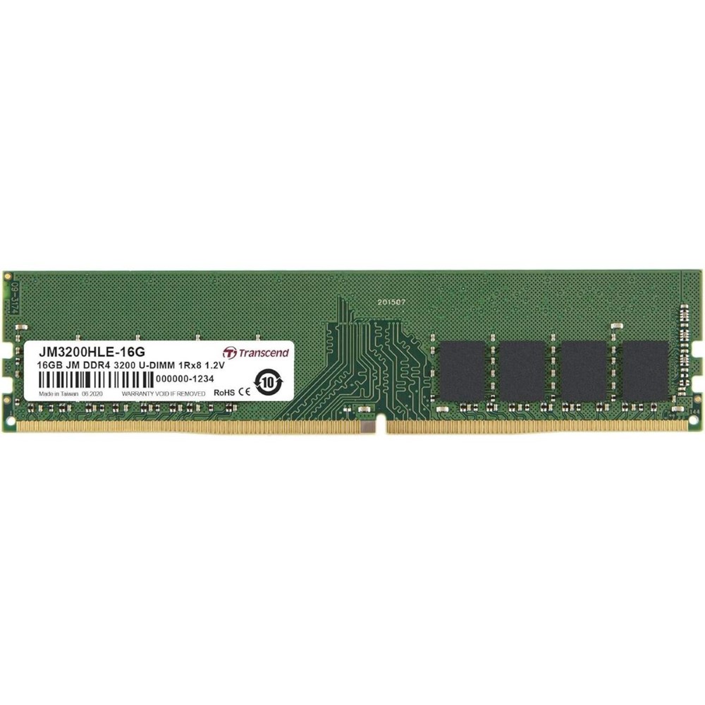 Transcend JetFlash 16GB (1x16GB) 3200MHz C22 DDR4 U-DIMM Desktop Memory