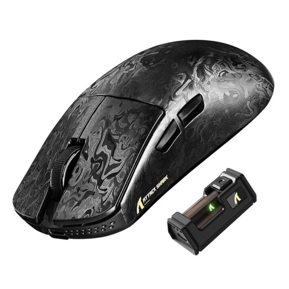 ATTACK SHARK R11 ULTRA Carbon Fiber Wireless 8K PAW3950MAX Gaming Mouse – Forged Black
