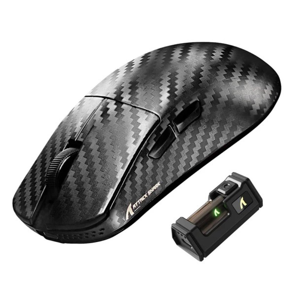ATTACK SHARK R11 ULTRA Carbon Fiber Wireless 8K PAW3950MAX Gaming Mouse - Weave Black