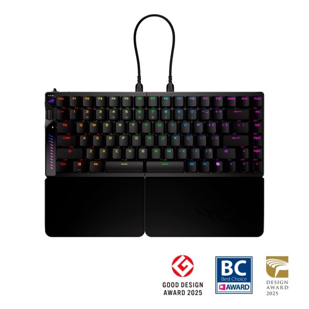 Asus Rog Falcata 75% Split Wireless Gaming Keyboard ROG HFX V2 Magnetic Switches PBT ROG Hall Rapid Trigger Three-Mode Connectivity ROG SpeedNova Four-Layer Damping