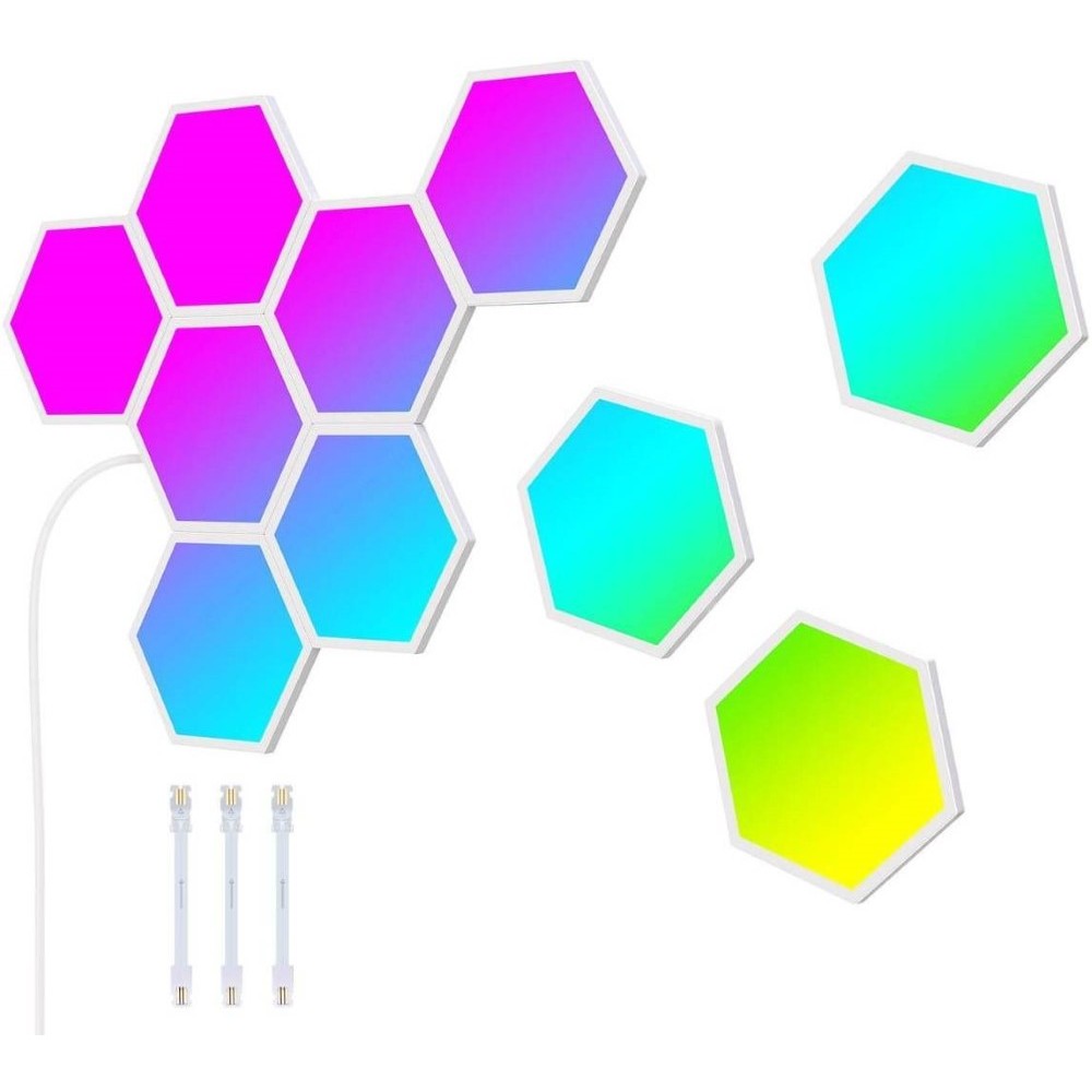 Govee Glide Hexa Light Panels RGBIC Hexagon LED Wall Lights Wi-Fi Smart Home Creative Wall Lights with Music Sync Works with Alexa Google Assistant for Indoor Gaming Decor 10 Pack