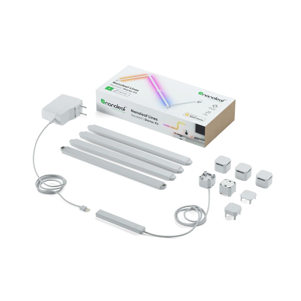 Nanoleaf Lines Smart LED 90 Degree Smarter Kit (4 Lines) Wall Lights Music & Screen Sync RGBW Light Bar with 16M+ Color WiFi Wall Lights