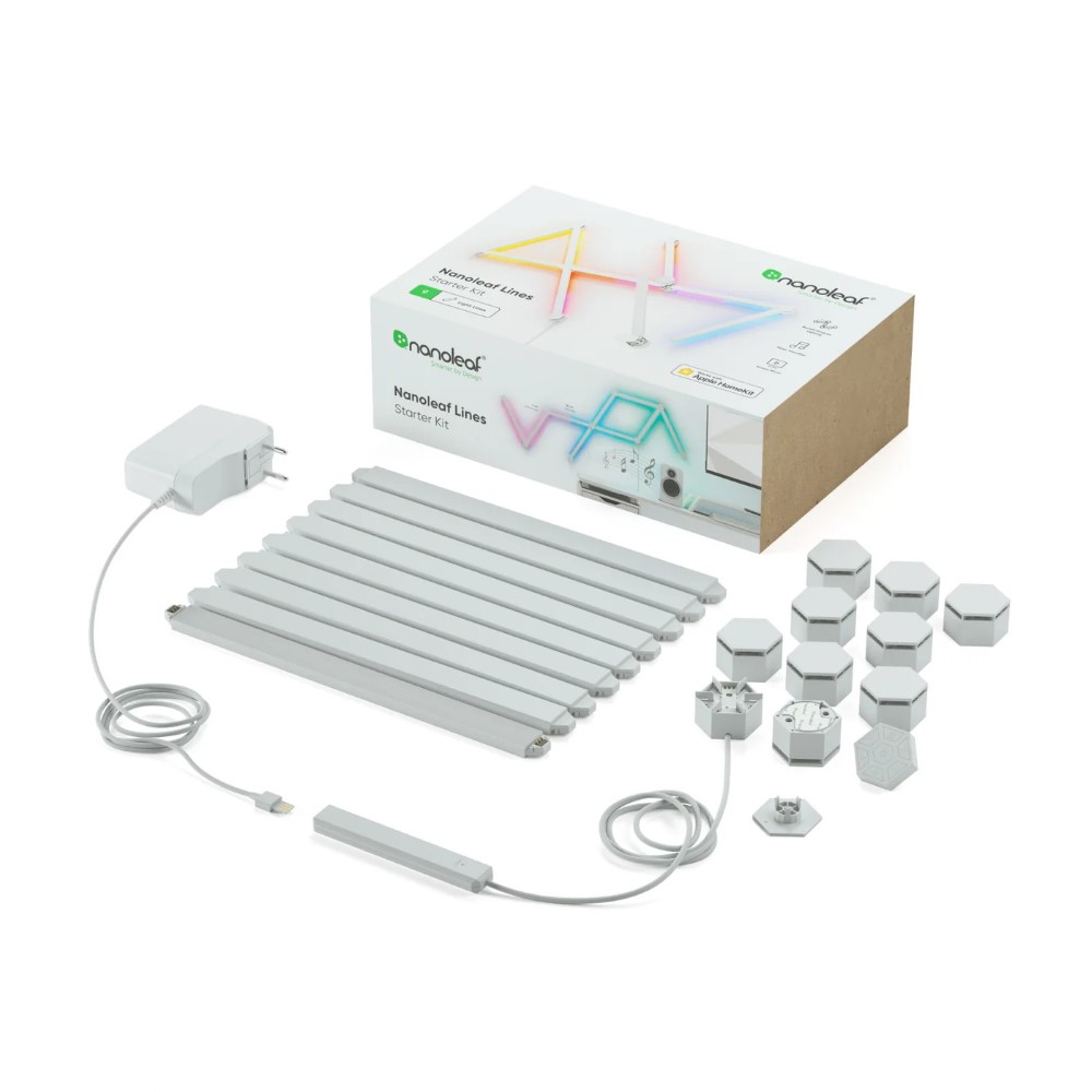 Nanoleaf Lines WiFi Smart RGBW 16M Color LED 60 Degree Smarter Kit (9 Lines)