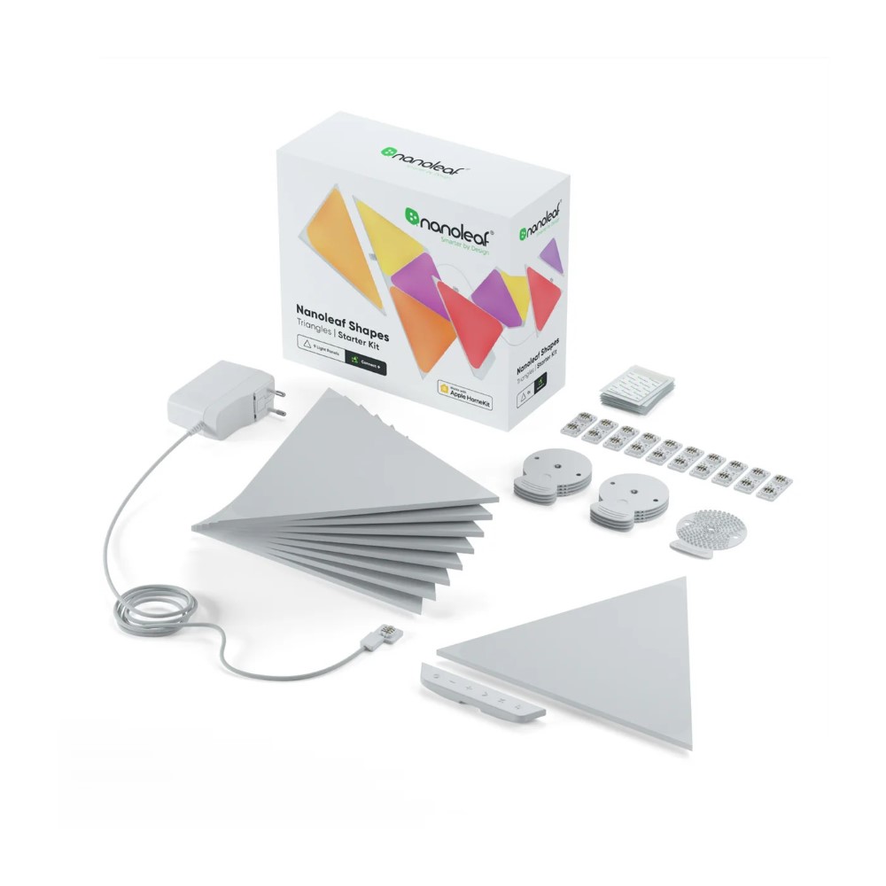 Nanoleaf Shapes White Triangle LED Wall Lights (9-Pack Smarter Kit)