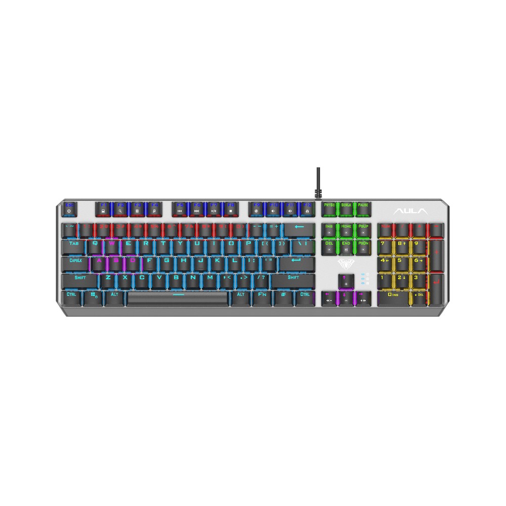 AULA F2066-II PC Mechanical Keyboard, 104 Full Keys Gaming Wired RGB Keyboard