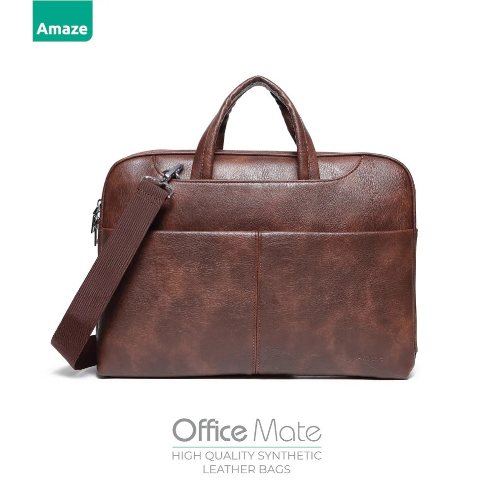 Amaze A920 Office Mate Synthetic Leather Bag 15.6 inch - Brown