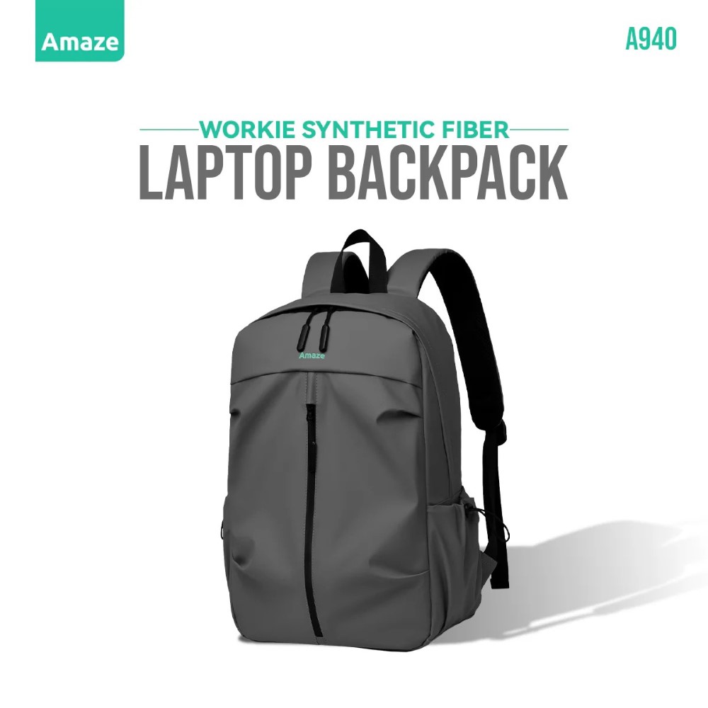 Amaze A940 Workie Synthetic Fiber Laptop Backpack - Grey