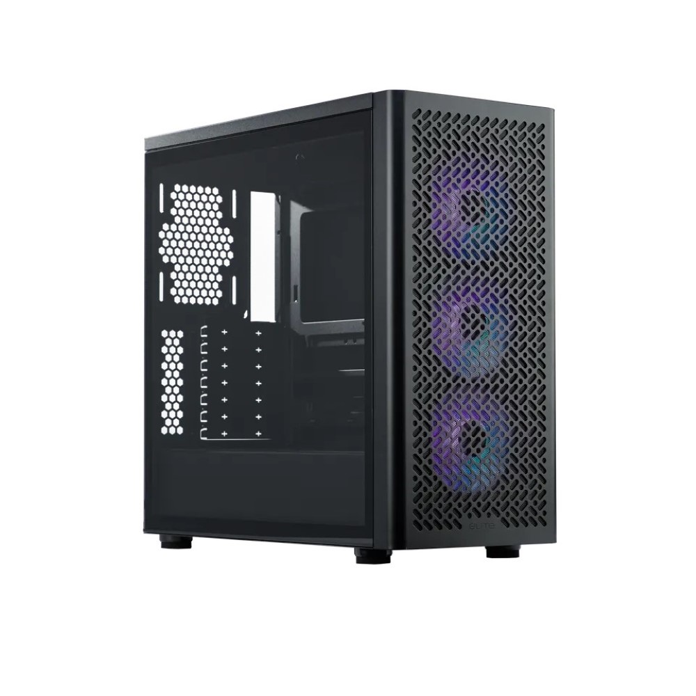 Cooler Master Elite 502 E-ATX Mid Tower Case Pre-installed 3x ARGB Fans – Black