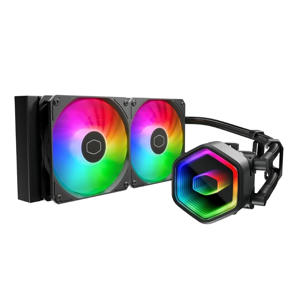 Cooler Master MasterLiquid 240 Core II Black CPU Liquid Cooler Dual Chamber Pump Customizable aRGB Lighting Maintenance-Free Quiet Operation Easy Install