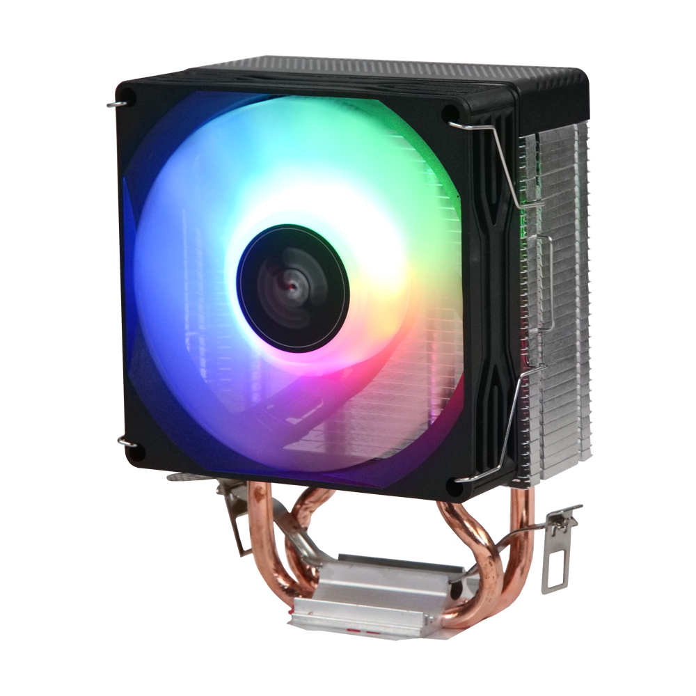 Ease EAF280R RGB CPU Cooler 100W TDP Dual Copper Heat Pipes Quiet 90mm Fan