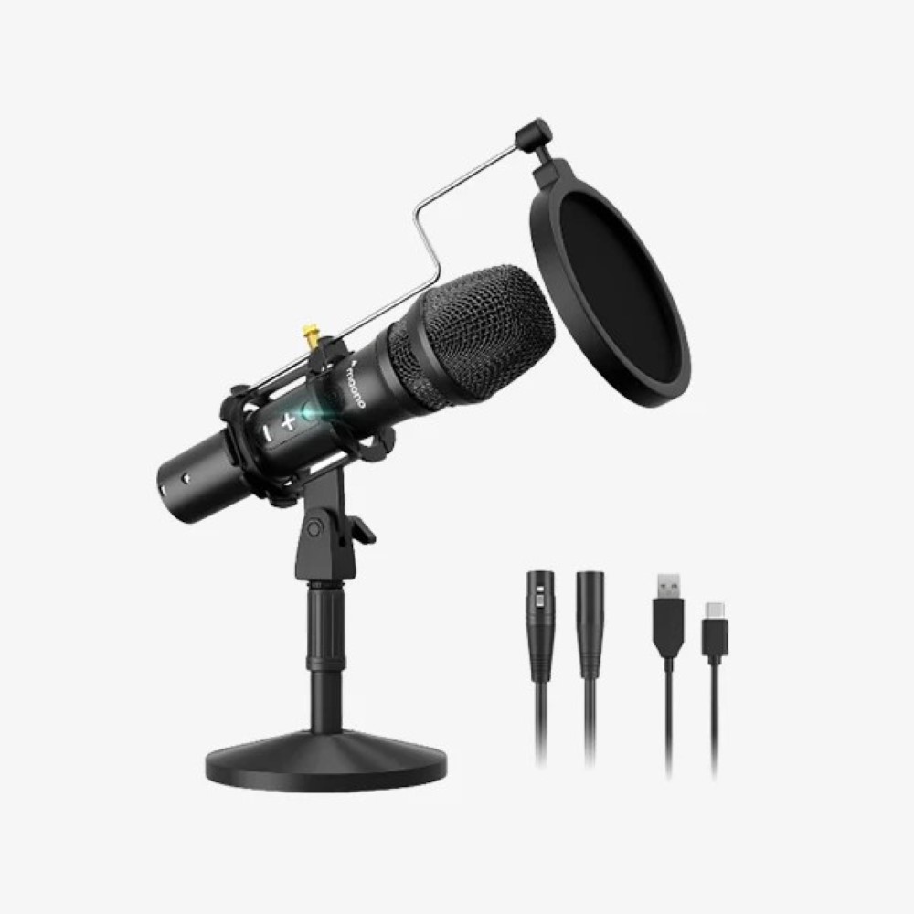Maono HD300T USB/XLR Podcast Dynamic Microphone Studio Mic Kit with Volume Control Shock Mount Pop Filter Ideal for Vocal Instruments Recording Voice Over Live Streaming