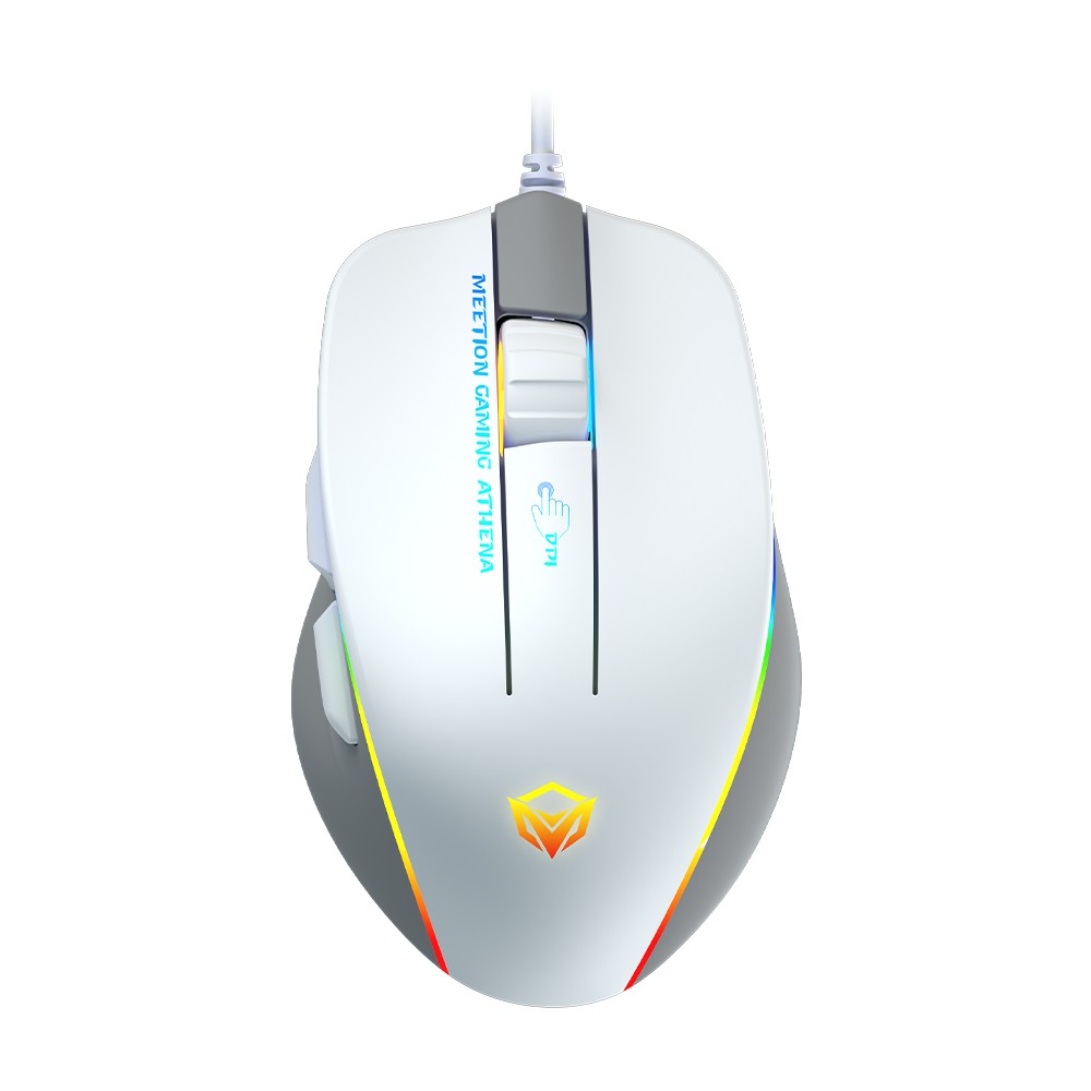 Meetion GM23 2023 RGB Circulation Backlit Wired Gaming Mouse – White