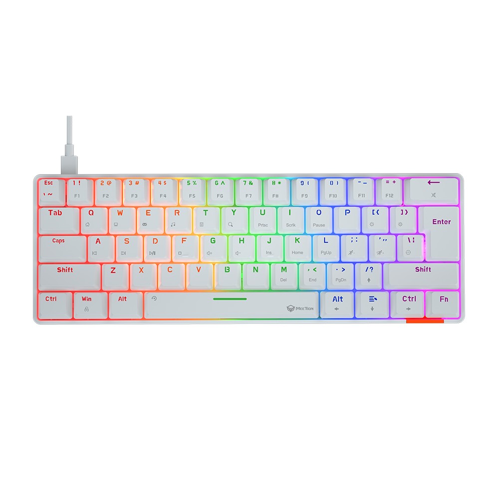 Meetion MK005 Wired 60% Mini Mechanical Keyboard - White