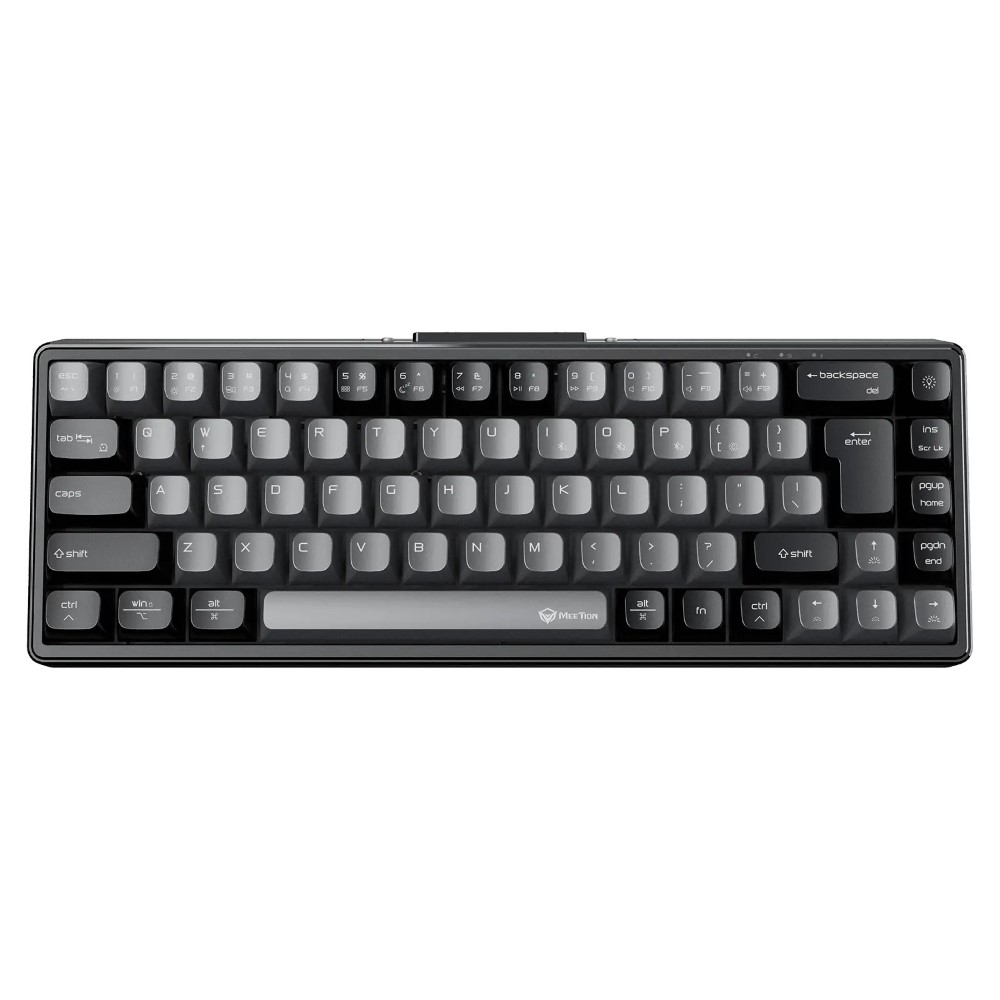 Meetion MK12 65% RGB Arabic Triple Mode Wireless Bluetooth Mechanical Keyboard - Black