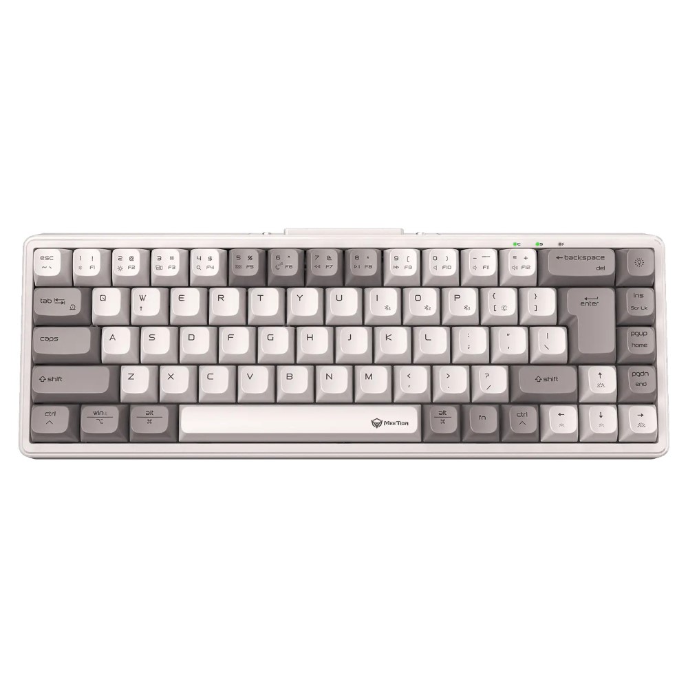 Meetion MK12 65% RGB Arabic Triple Mode Wireless Bluetooth Mechanical Keyboard - White