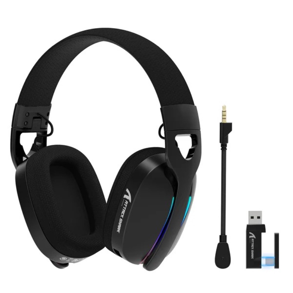 ATTACK SHARK L90 Foldable RGB Ultra-Light Tri-Mode Gaming Headset – Black