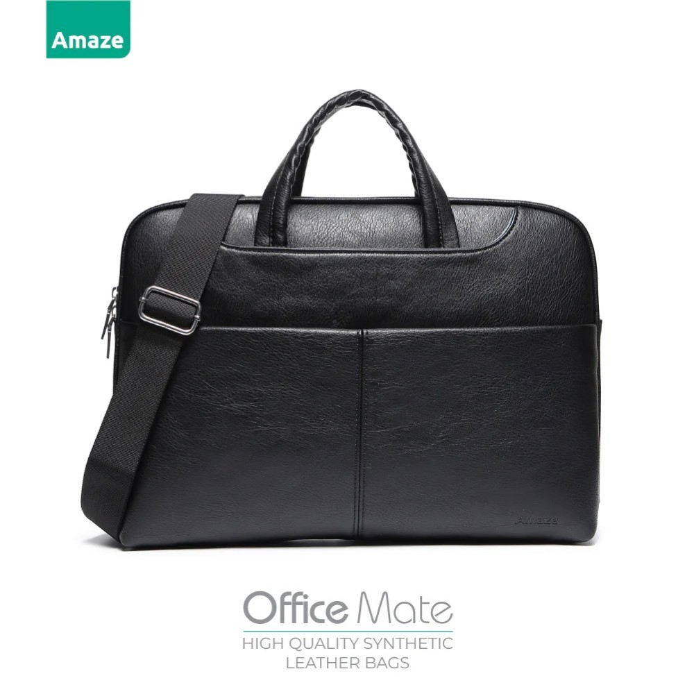 Amaze A920 Office Mate Synthetic Leather Bag 15.6 inch - Black