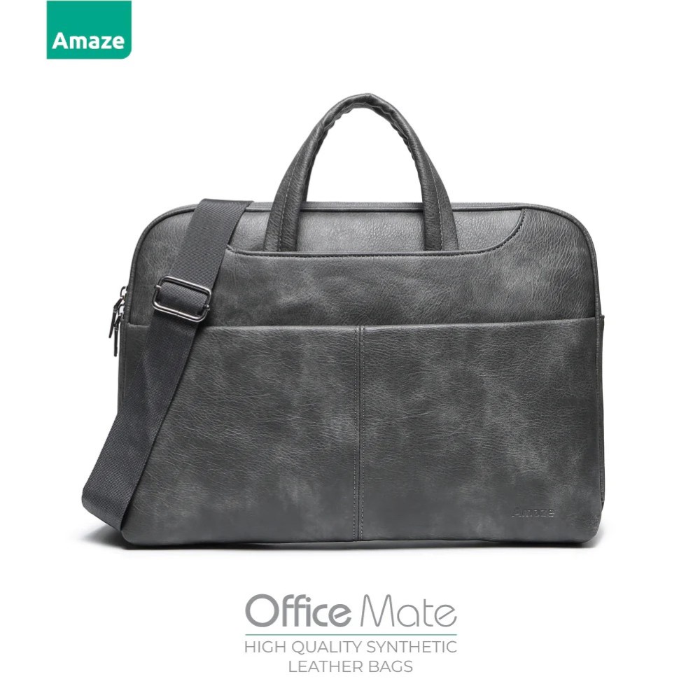 Amaze A920 Office Mate Synthetic Leather Bag 14 inch - Grey