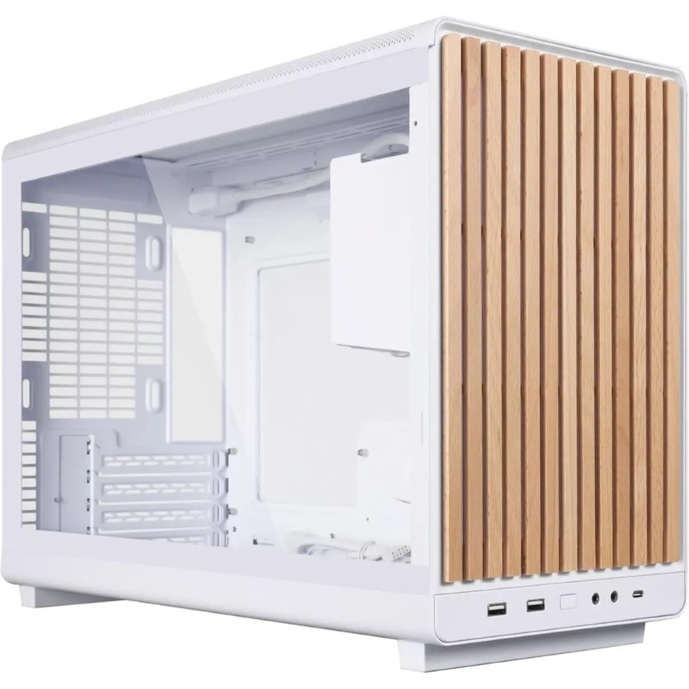 LIAN LI DAN case A3 MATX Black/Wooden & Glass Panel White
