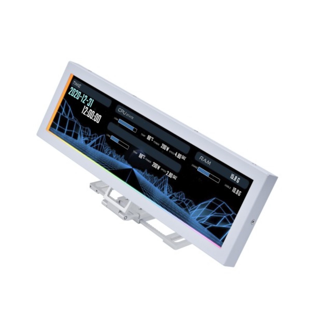 Lian Li 8.8″ Universal IPS Screen With Modular Freestanding Mount Case Bracket Metal White
