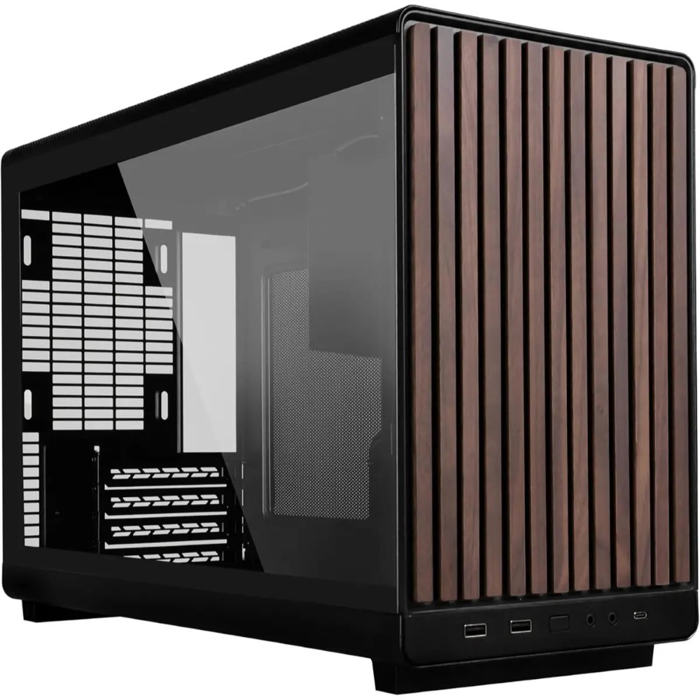 Lian Li DAN Case A3 MATX Black/Wooden & Glass Panel Black