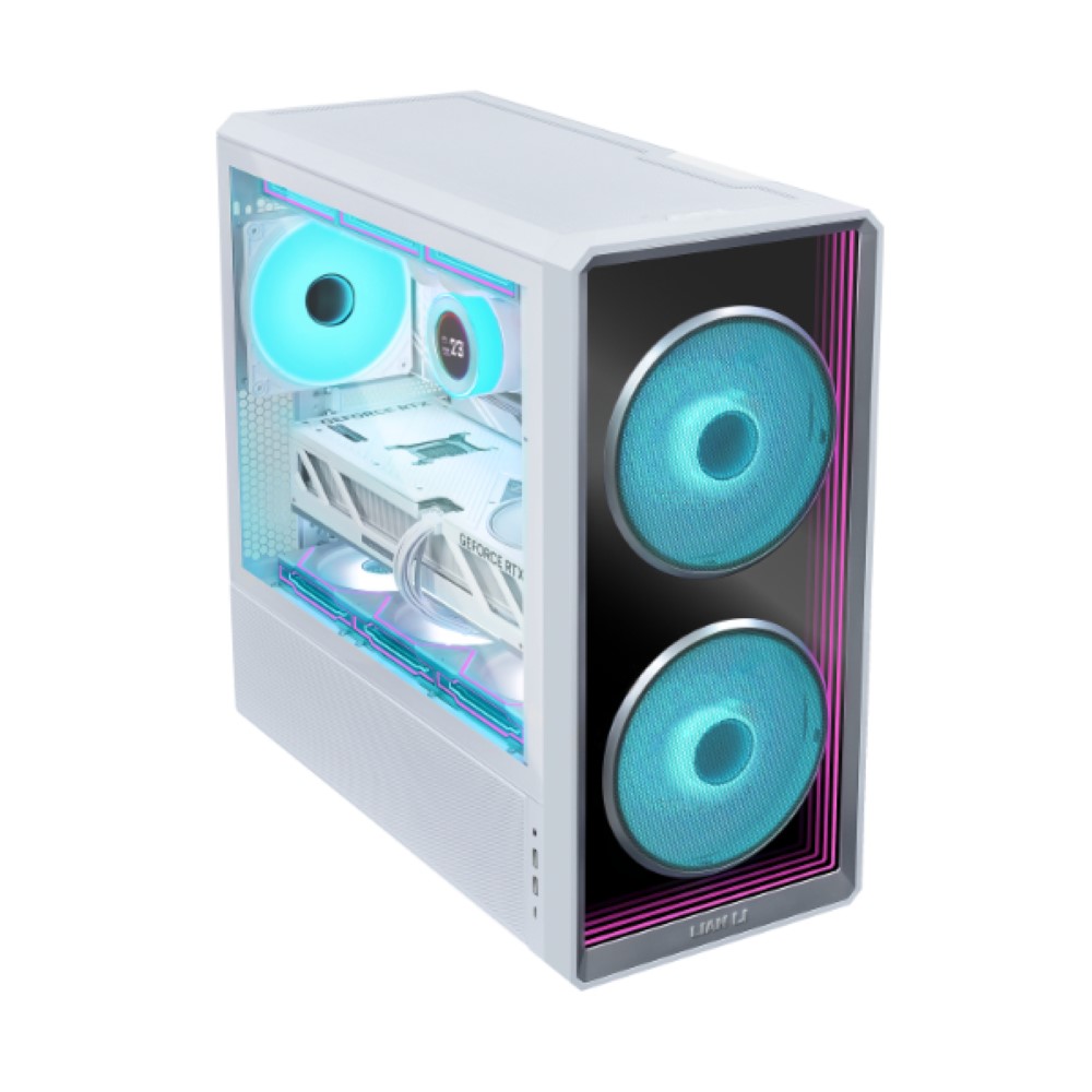Lian Li LANCOOL 217 INF Tempered Glass Mid Tower PC Gaming Case – White