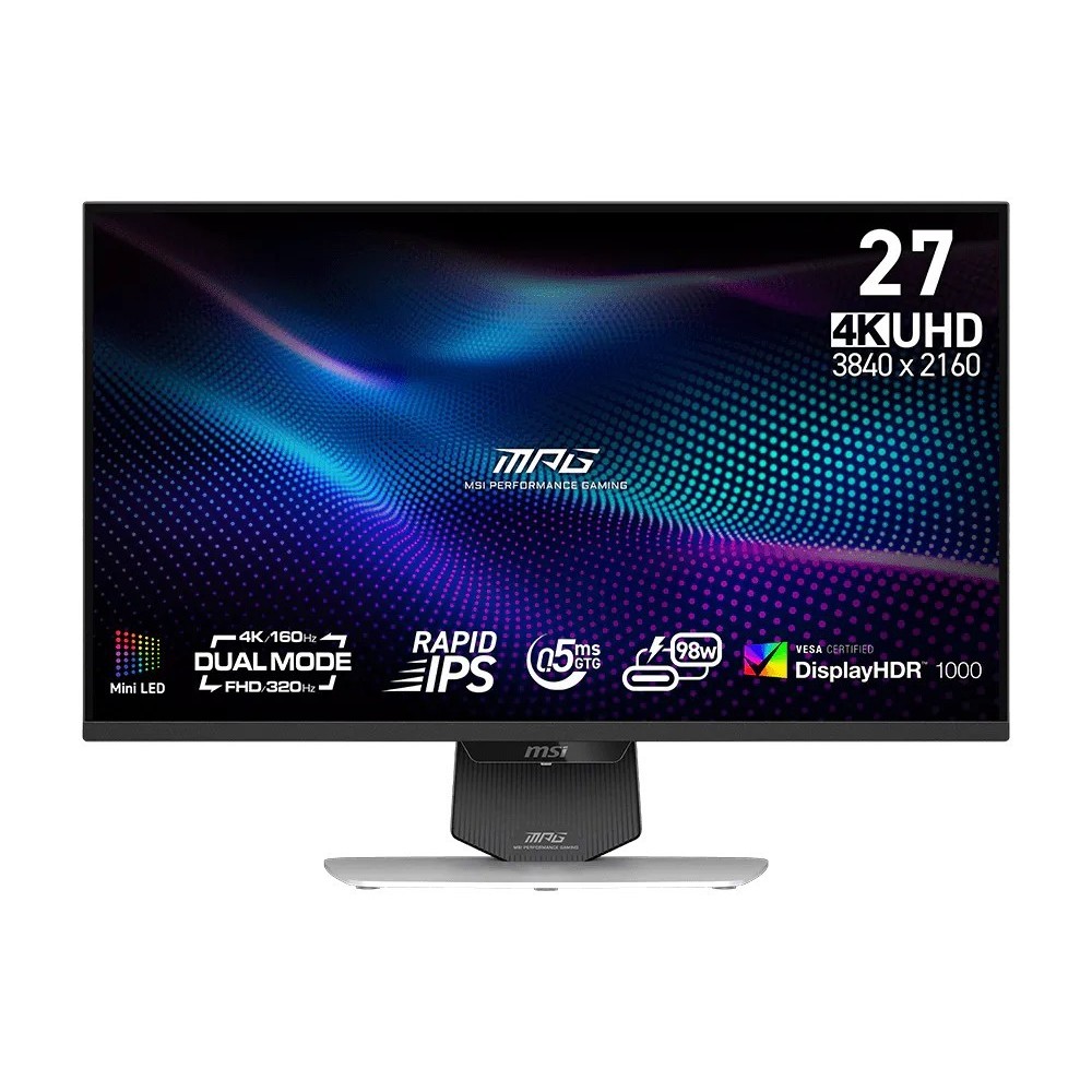 MSI MONITOR : MSI MPG 274URDFW E16M DUAL MODE 4K  160HZ RAPID IPS WITH MINI LED 27INCH