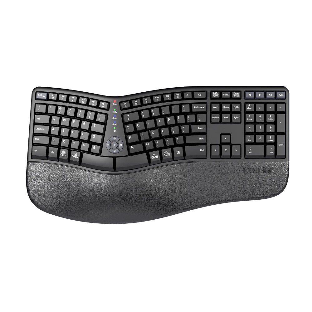 Meetion DirectorWe2 Multi Device Dual-Mode Wireless Ergonomic Keyboard - Black