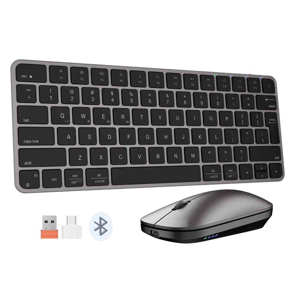 Meetion ikey C210 Wireless Ultra-thin Apple Keyboard and Mouse Combo - Black