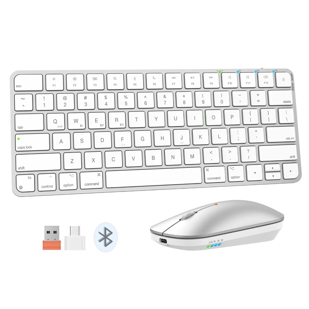 Meetion ikey C210 Wireless Ultra-thin Apple Keyboard and Mouse Combo – Silver
