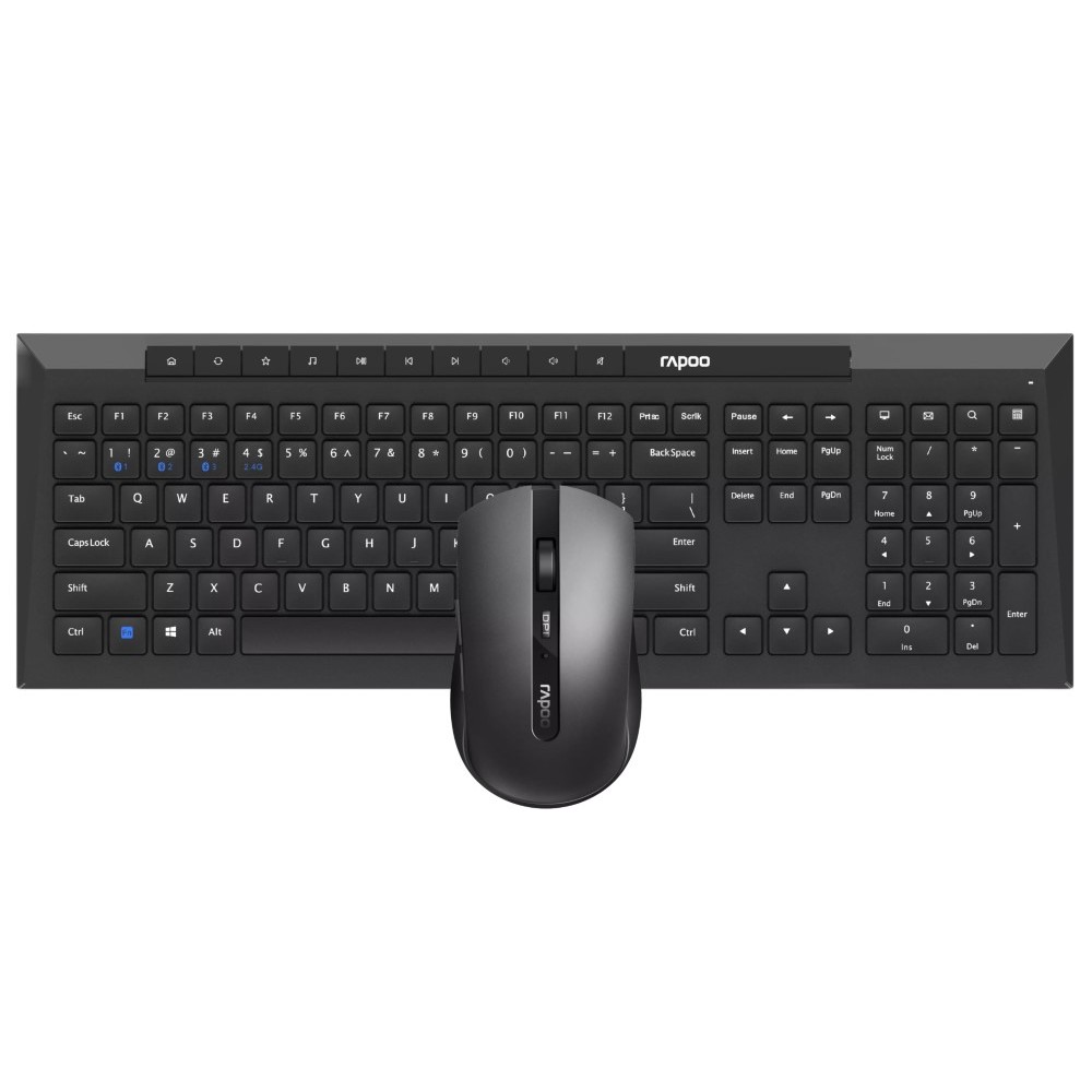 Rapoo 8210M Multi-mode Wireless Keyboard Mouse - Black