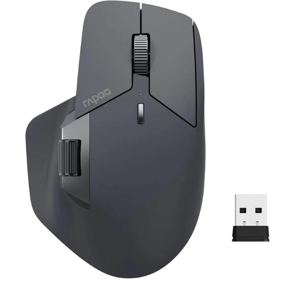 Rapoo MT760L Multi-Device Wireless Mouse Bluetooth 5.0 and 2.4G Multi-Mode Connection Up to 4 Devices 11 Programmable Buttons 4K DPI 90 Days Battery Life PC Dark Grey