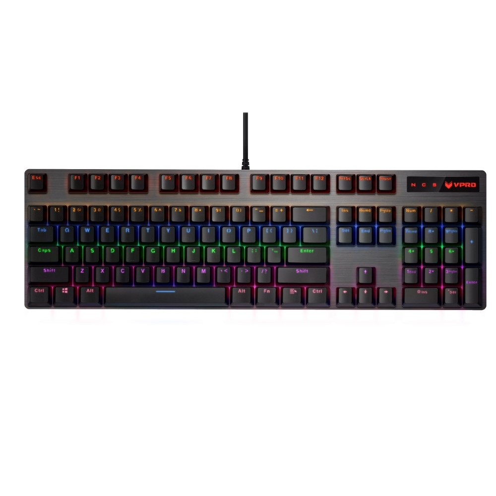 Rapoo V500 Pro Full Size RGB Mechanical USB-A Gaming Keyboard - Spill Resistant Anti-Ghosting Conflict Free Design Compatible with Windows macOS - Black