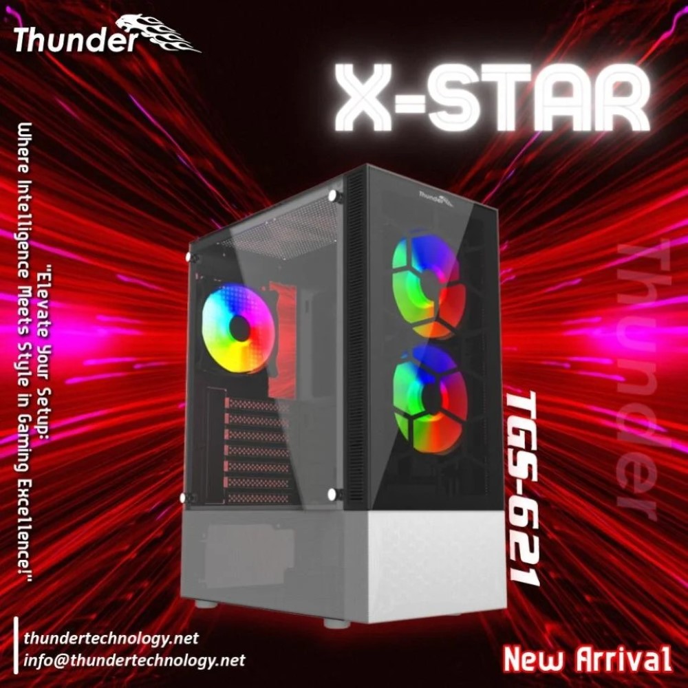 Thunder X-Star ATX Gaming PC Case with 3x 120mm RGB Fans