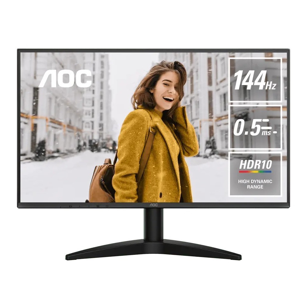 AOC 24B36X 24″ Full HD 1920×1080 144Hz Display Monitor Wide Viewing Angles Slim Bezel Design Crisp Visuals for Office Entertainment & Casual Gaming