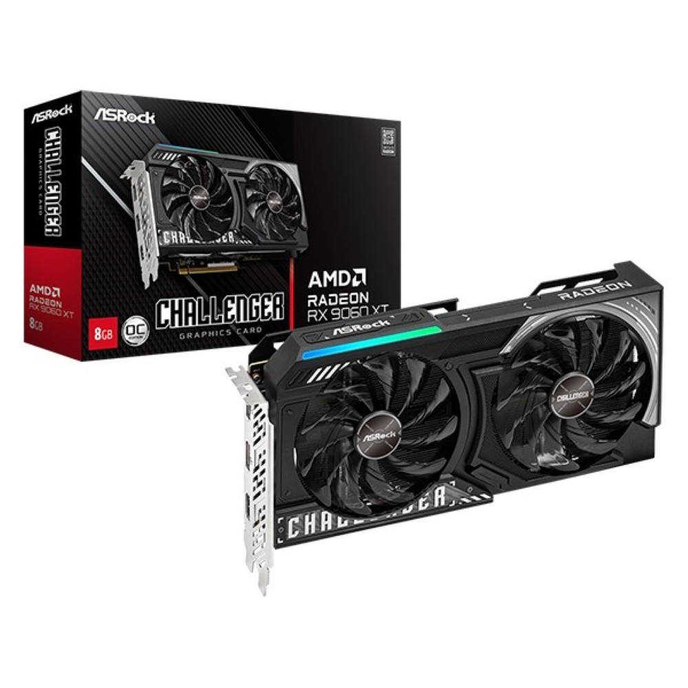 ASRock AMD Radeon RX 9060 XT Challenger 8GB OC GDDR7 Gaming Graphics Card