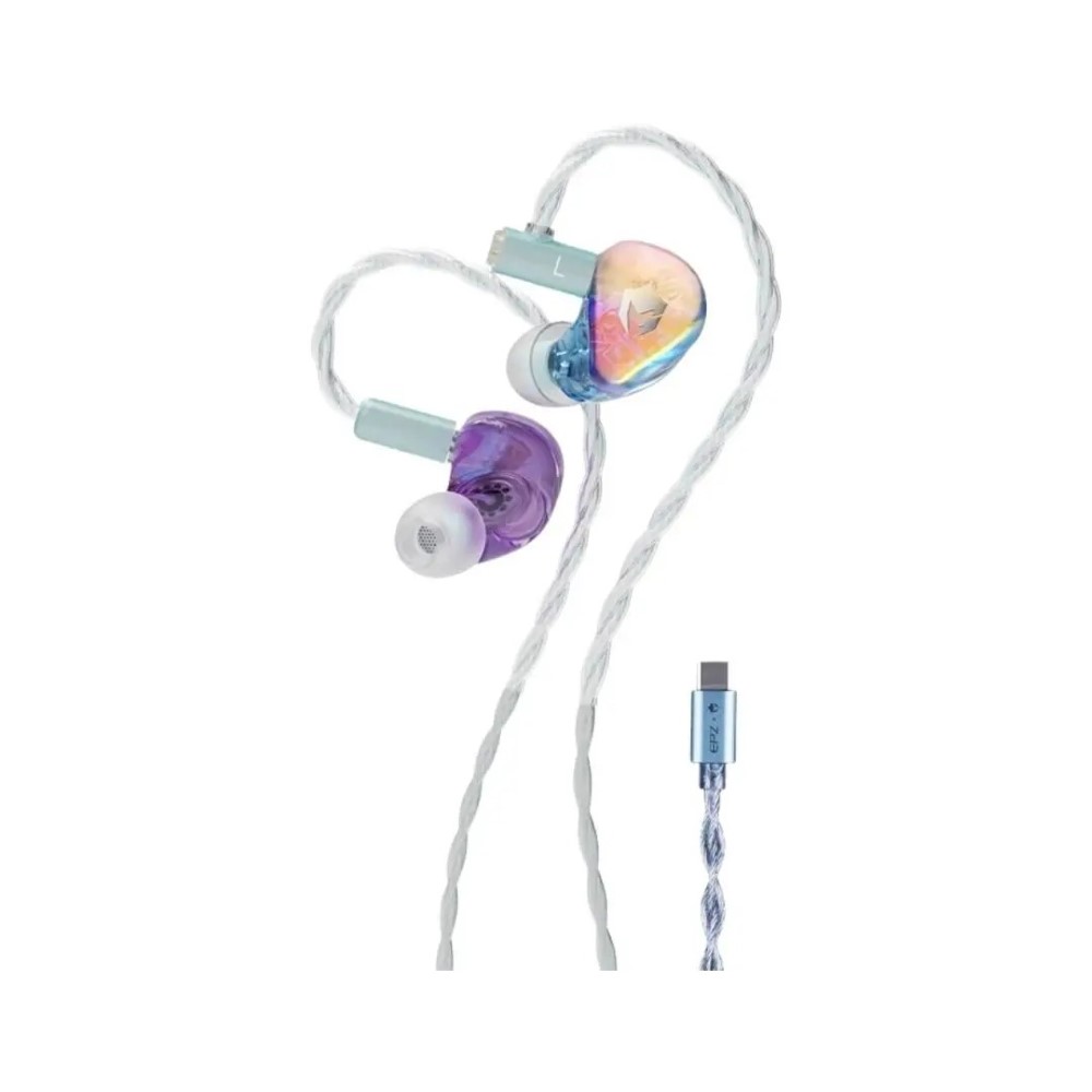 EPZ G30 In-Ear Monitor Gaming IEM Earphones – Type-C with Mic (Blue & Purple)