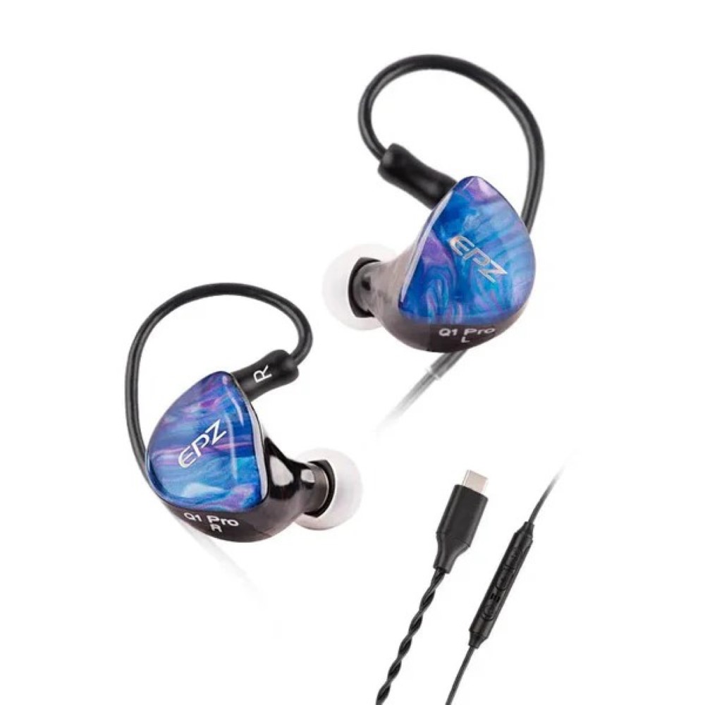 EPZ Q1 PRO Earphones HiFi Bass Earbuds IEM in Ear Monitors Gaming Headphones Type C Port with Microphone Detachable Cable for Musician Gamer