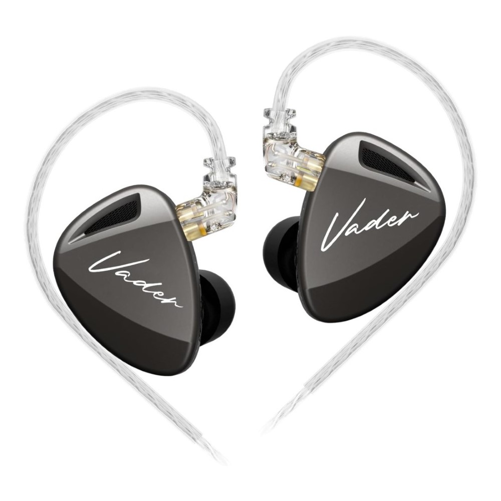 KZ Vader Triple Driver in-Ear Monitor Music Earphone HiFi IEM with 4 Tuning Levels, 0.75mm Pins Wired Sport Earbud Headphones (High-Resolution Version with Microphone)