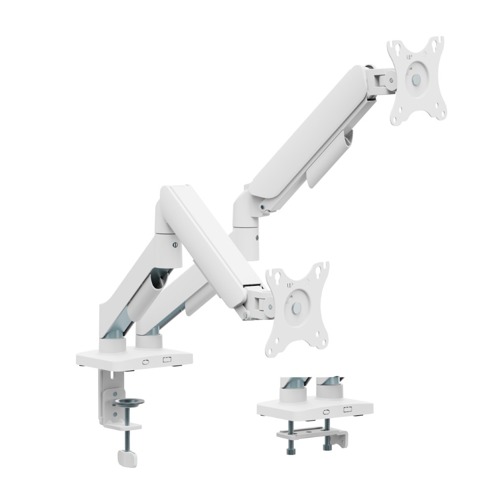 MXG EMA-24W Economical Mechanical Spring Dual Monitor Arm - White