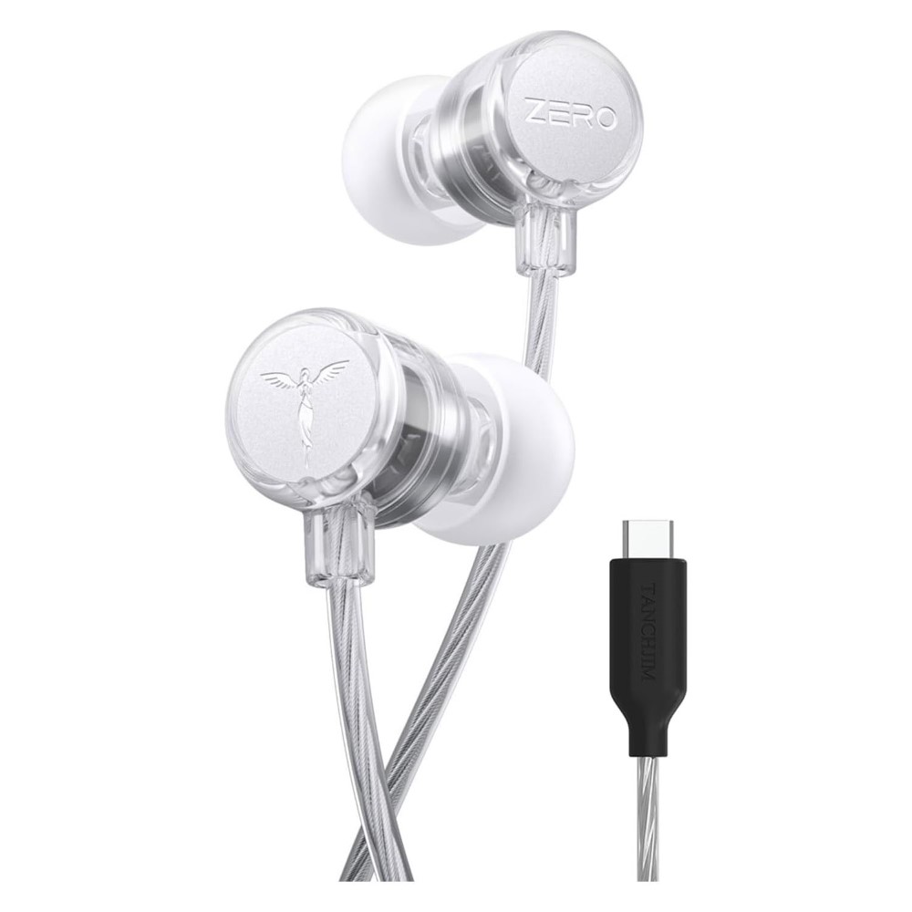 Tanchjim Zero Ultima Entry-Level HiFi Earphones Patented DMT4 Ultra Driver 2DD in-Ear Headphones Built-in DSP, Lightweight Wired Gaming Earbuds with Acoustic Labyrinth Rear Chamber – Type-C with Mic