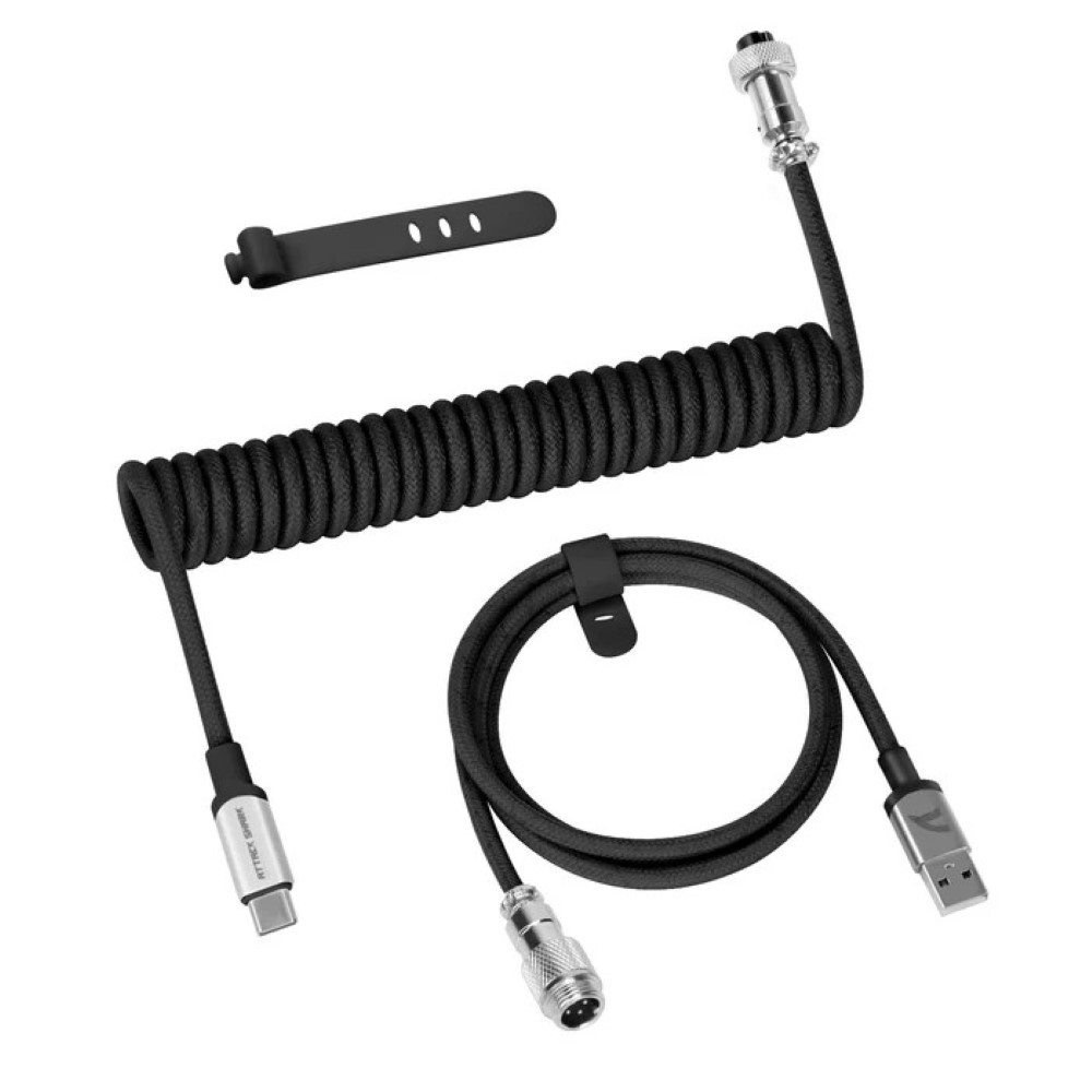 ATTACK SHARK C01 Coiled Cable Black