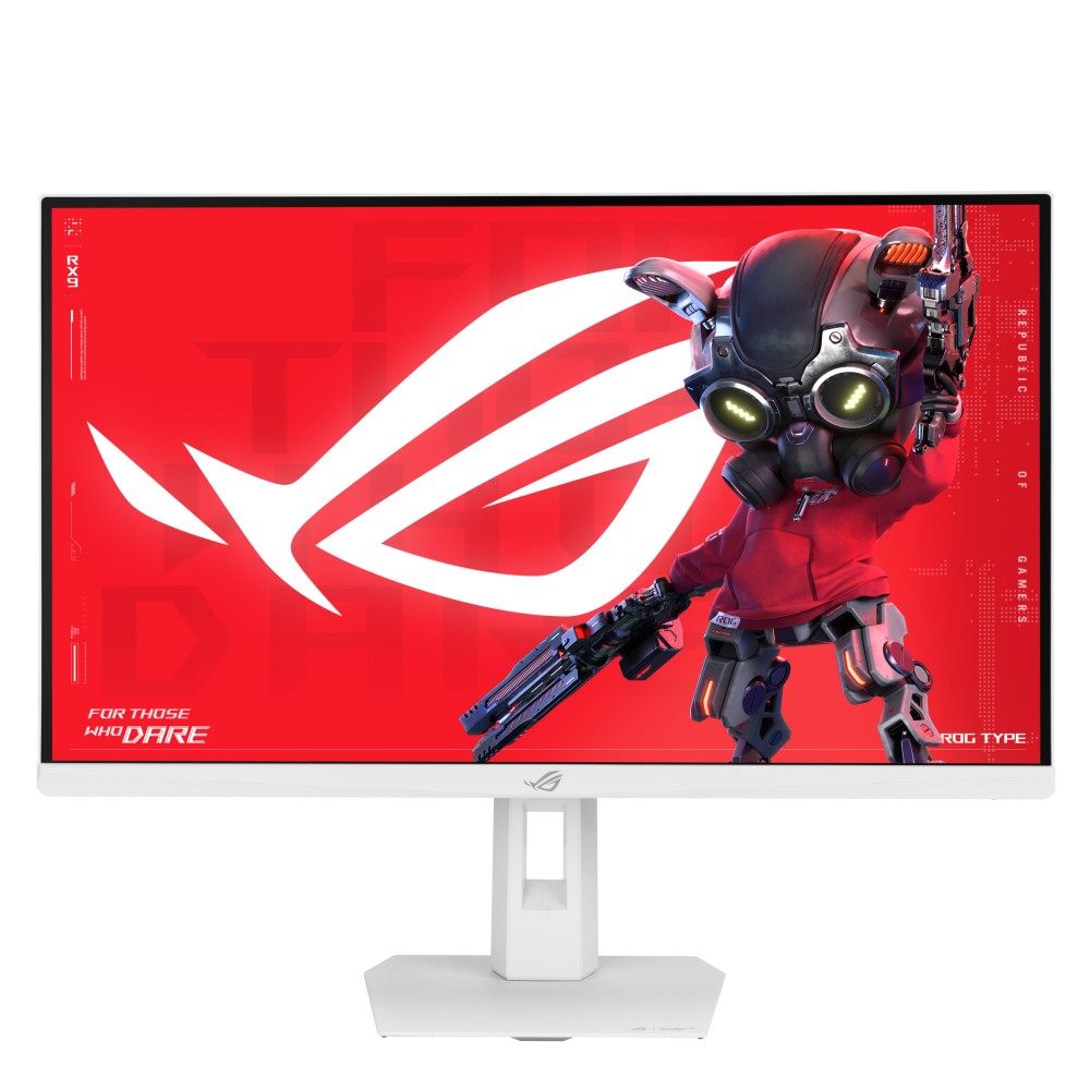 Asus ROG Strix XG27ACMES-W Gaming Monitor 27-inch 2560×1440 255Hz OC (Above 144Hz) 0.3ms (min.) Fast IPS Extreme Low Motion Blur Sync USB Type-C G-Sync compatible DisplayWidget Center tripod socket HDR Gaming AI White