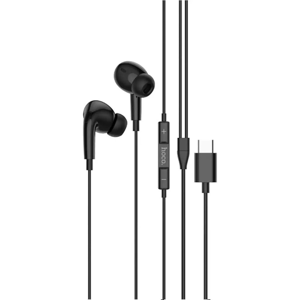 HOCO M101 Pro Crystal sound Type C Wire-Controlled Digital Earphones With Microphone - Black