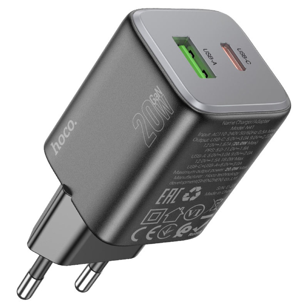 HOCO N41 Almighty PD20W + QC3.0 EU Charger